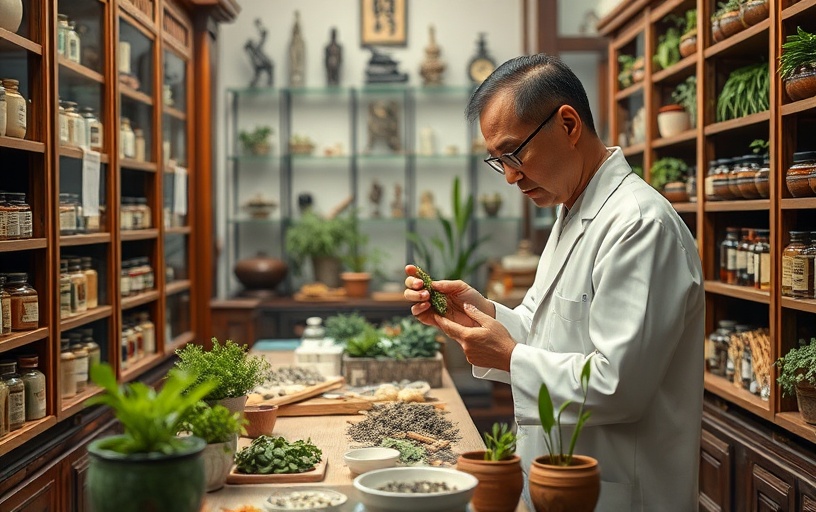 A doctor performing acupuncture on a patient