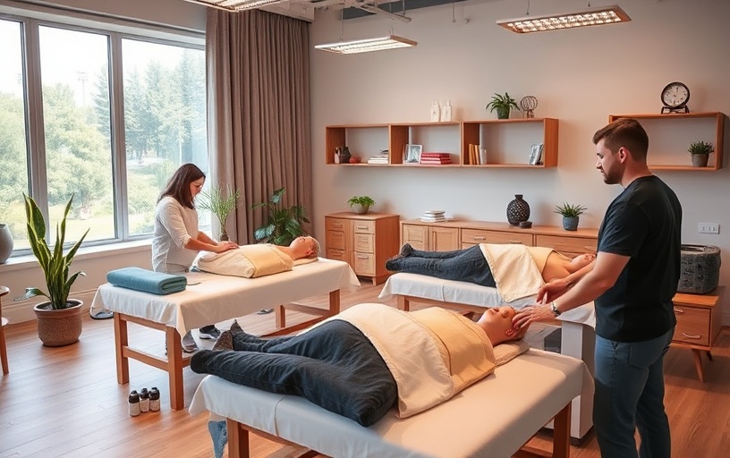 A doctor performing acupuncture on a patient